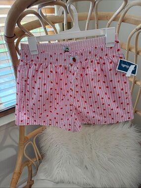 Women’s Pink Strawberry Print AND Striped Shorts Set of 2